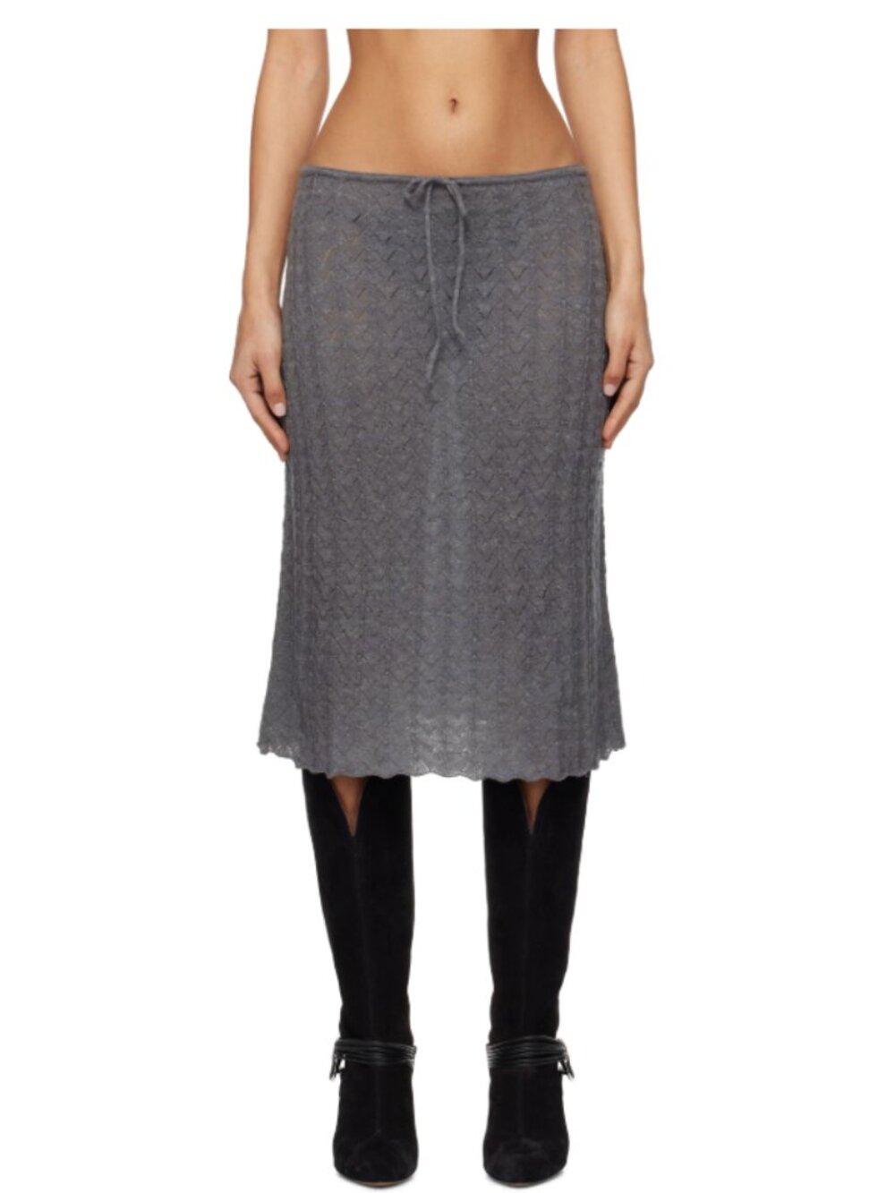 Paloma Wool Gray Endrina Midi Skirt (size XL)